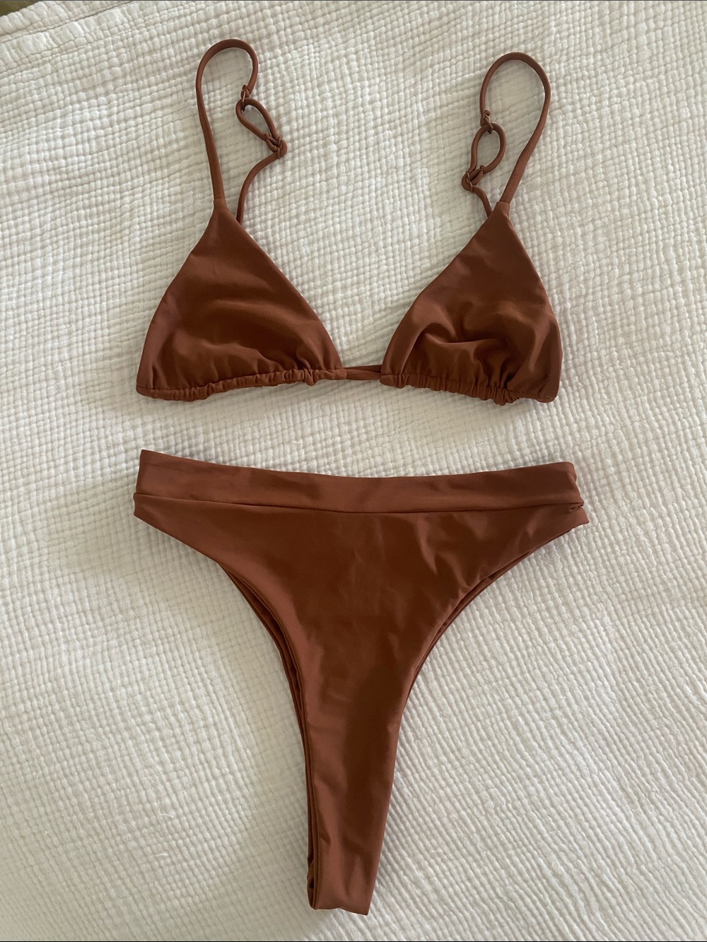 ARK Brown Triangle Bikini Set M - Women Swim